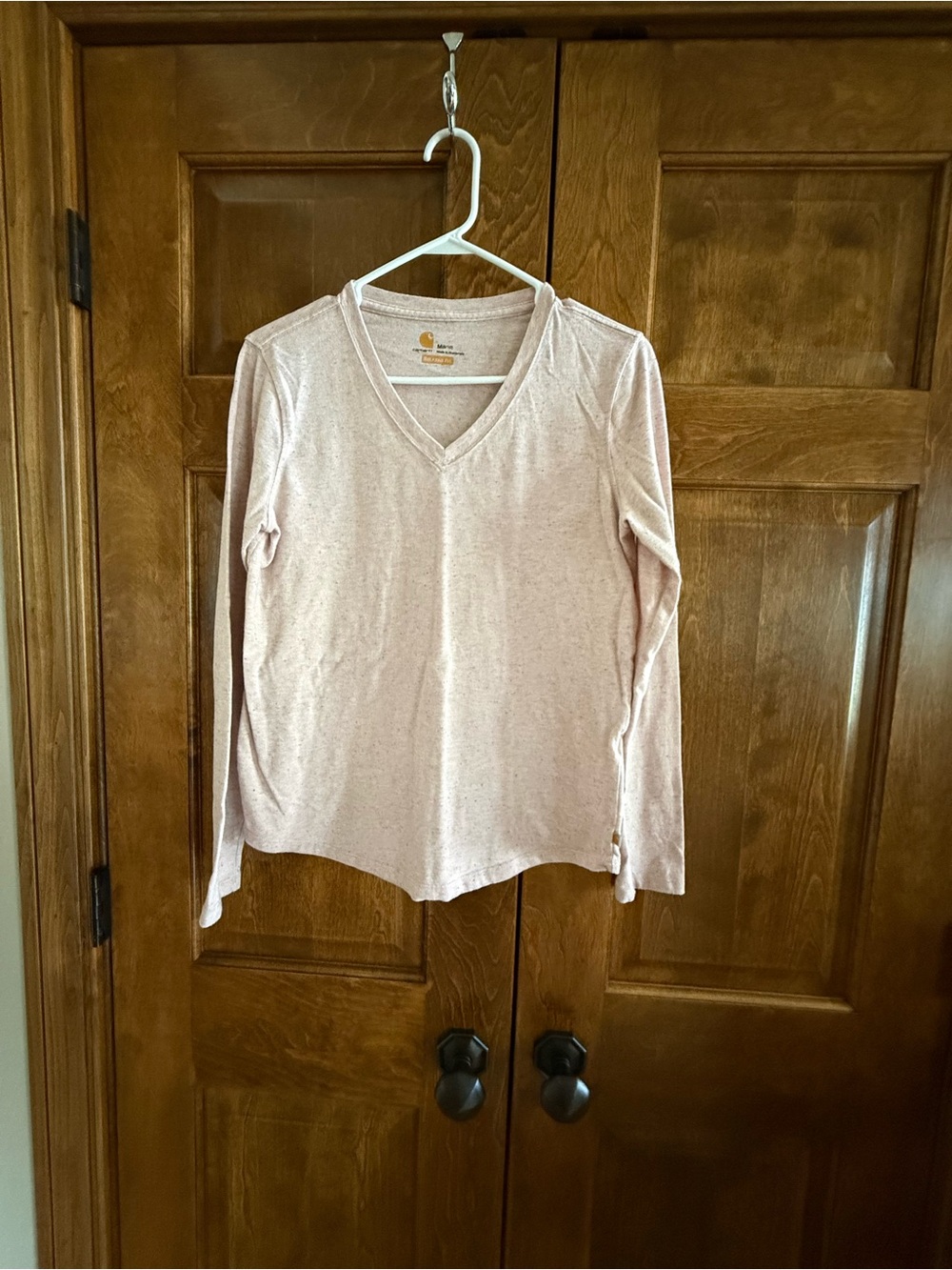 Carhartt Relaxed Fit Light Pink Long-Sleeve Women's Top - Size Medium